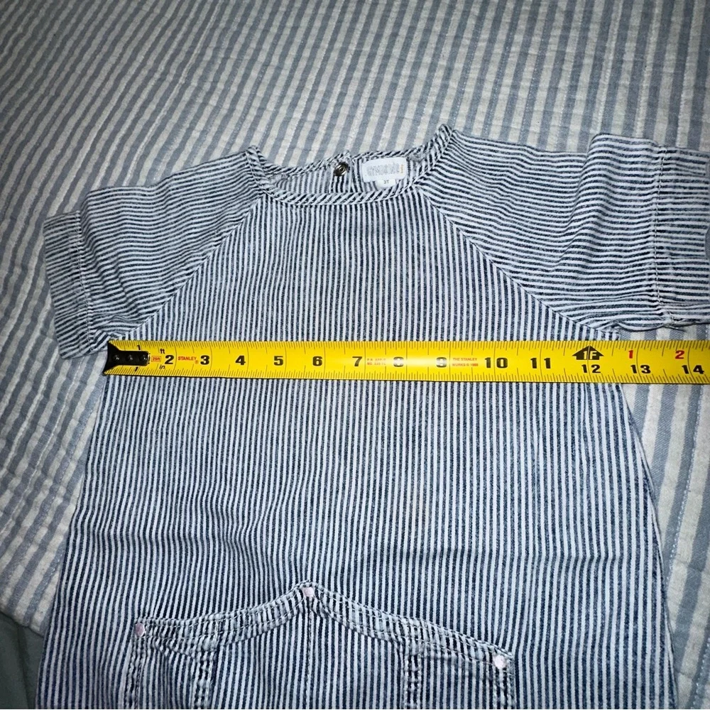 Gymboree Baby Girl Blue White Striped Cotton Dress Short‎ Sleeve 3T 140188893